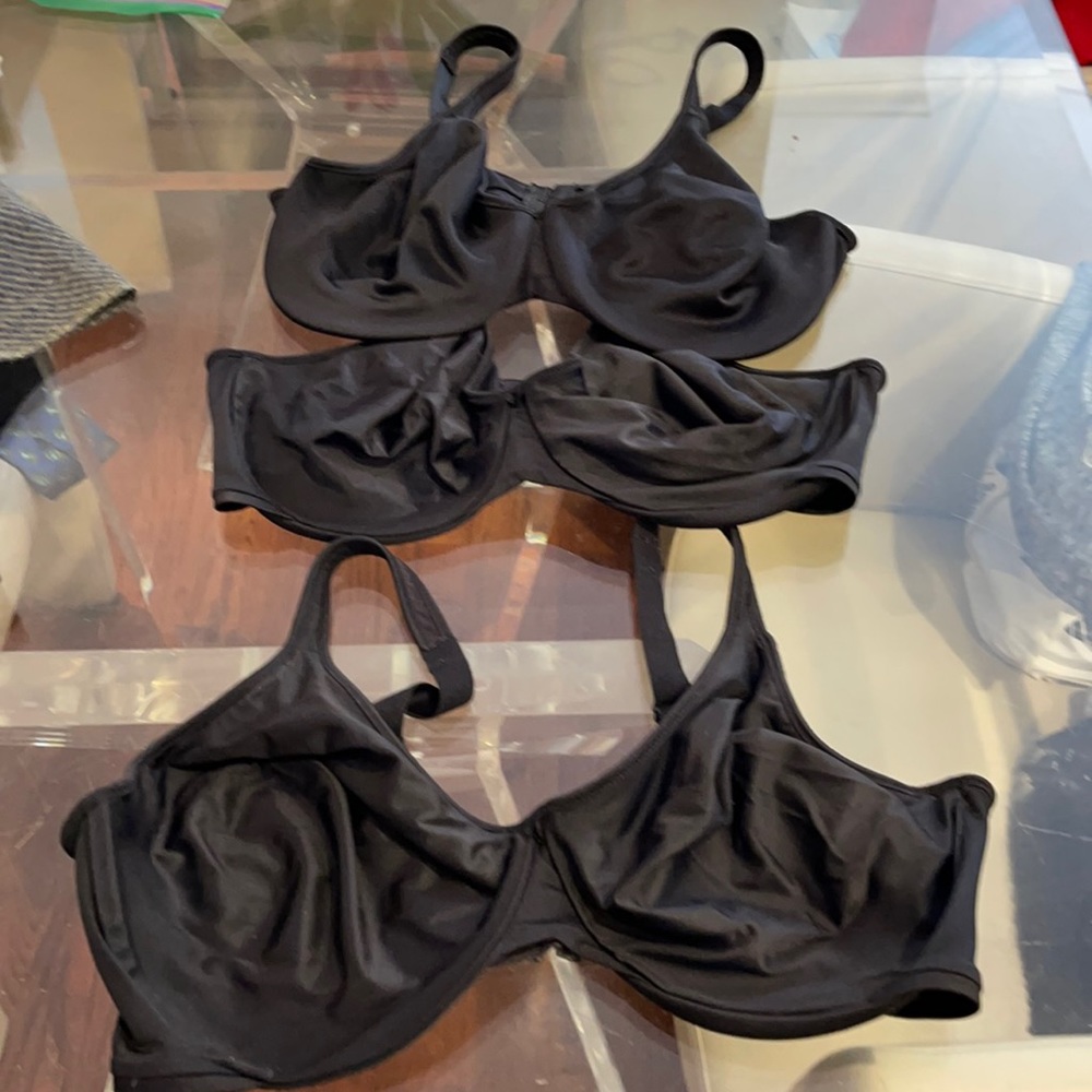 Bally Black Underwire Bra 36DD set of 3